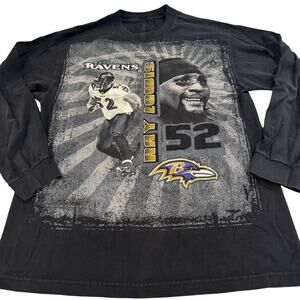 Vintage Ray Lewis Ravens Long Sleeve T-Shirt - Size Large